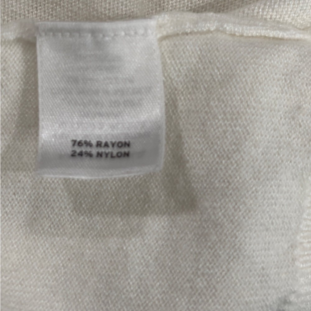 Halogen Knit Cardigan Ivory White Button Down 3/4 Long Sleeve - Picture 7 of 7